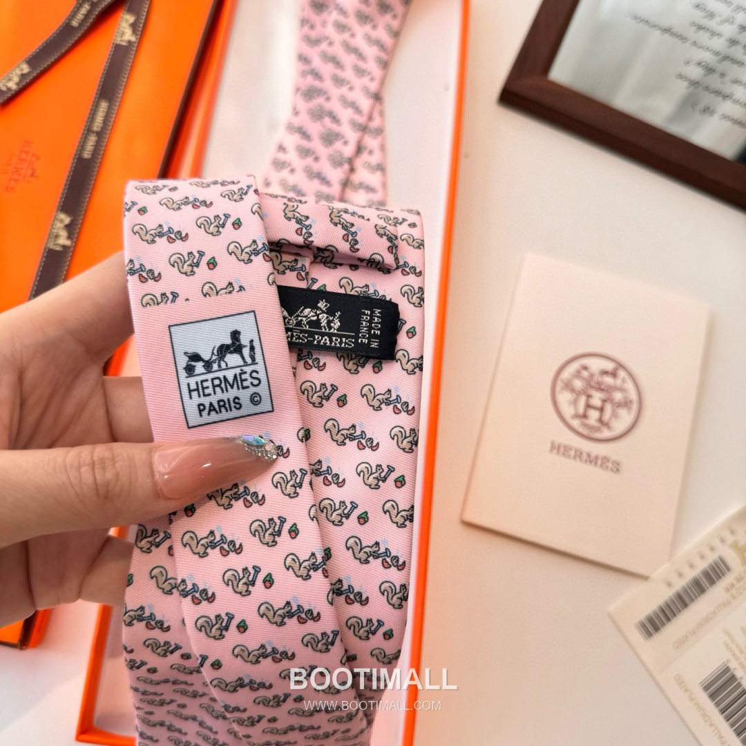 Hermes Handmade Twill Tie Silk Multicolor 에르메스 핸드메이드 트윌 넥타이 실크 멀티컬러 7cm 6