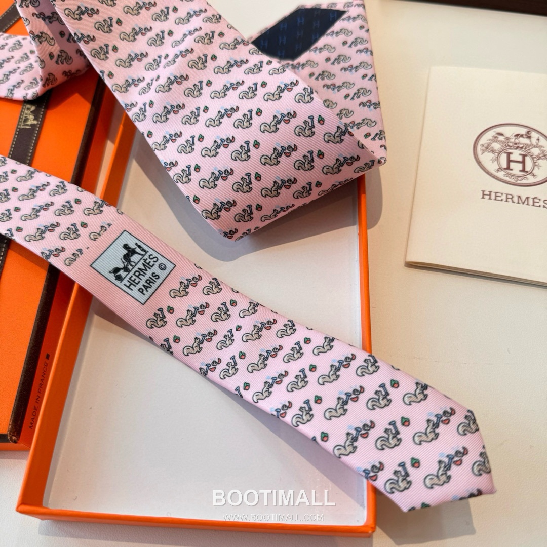 Hermes Handmade Twill Tie Silk Multicolor 에르메스 핸드메이드 트윌 넥타이 실크 멀티컬러 7cm 8