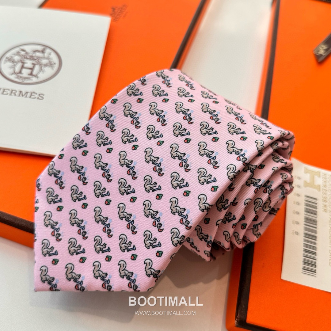 Hermes Handmade Twill Tie Silk Multicolor 에르메스 핸드메이드 트윌 넥타이 실크 멀티컬러 7cm 9