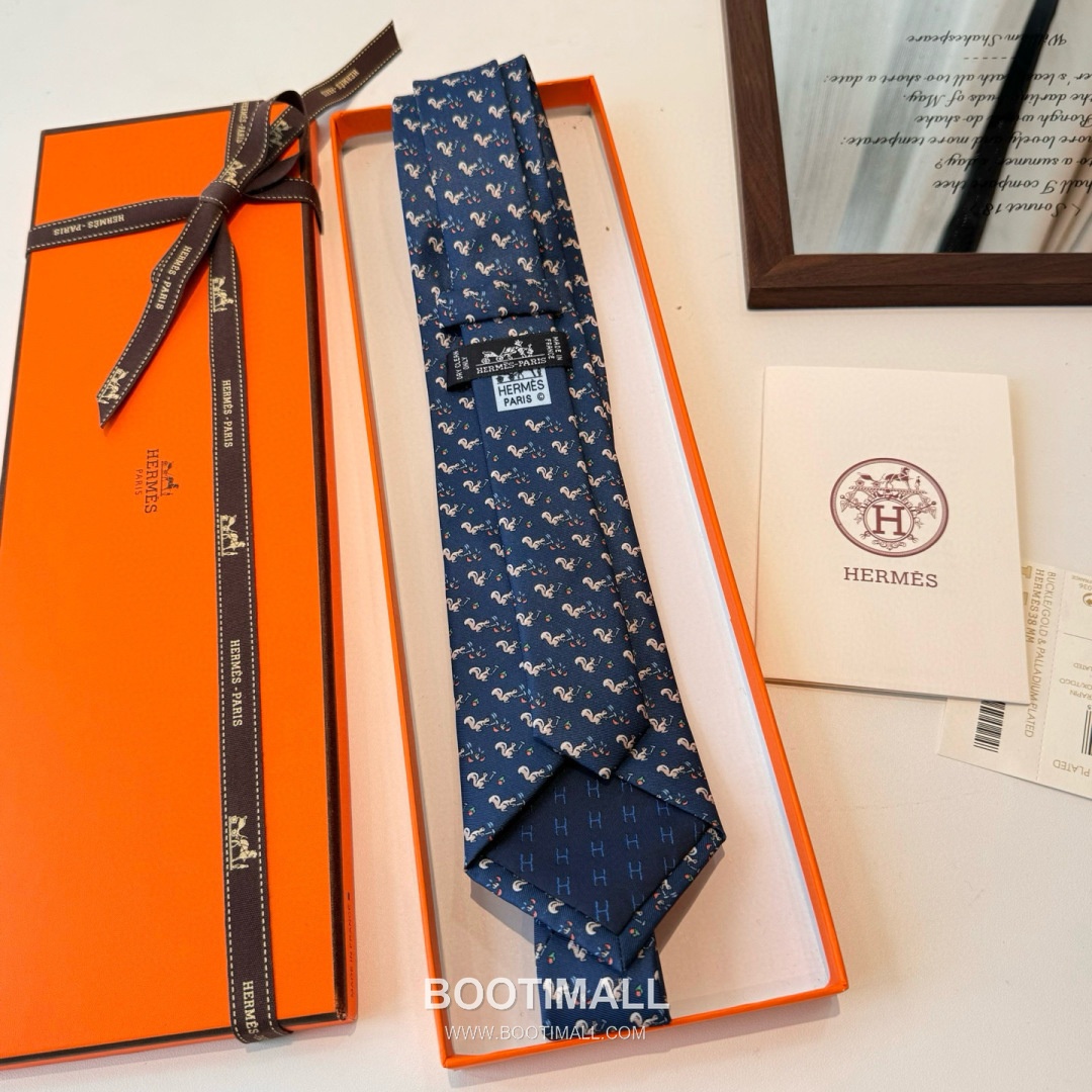 Hermes Handmade Twill Tie Silk Multicolor 에르메스 핸드메이드 트윌 넥타이 실크 멀티컬러 7cm 5