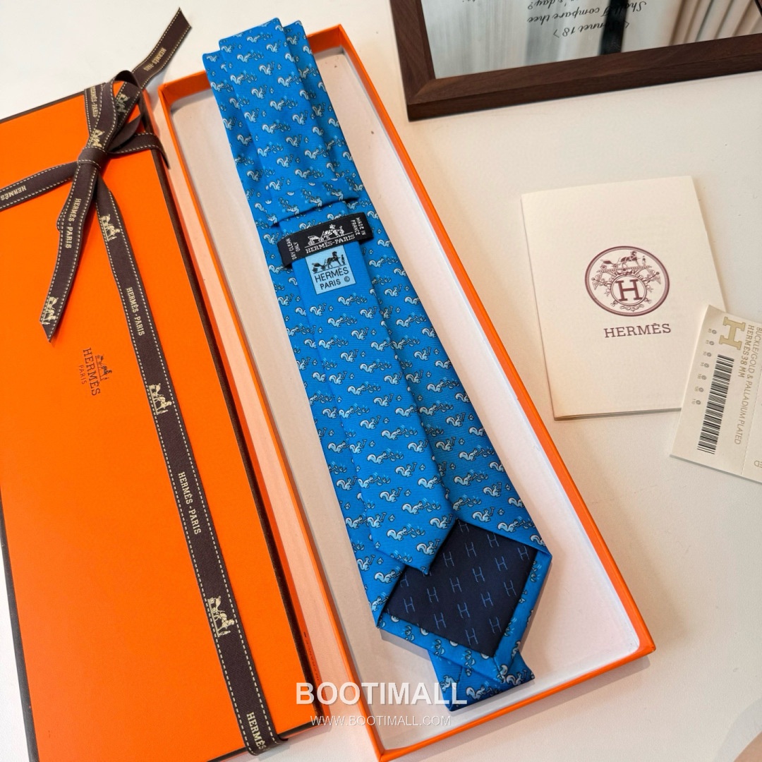 Hermes Handmade Twill Tie Silk Multicolor 에르메스 핸드메이드 트윌 넥타이 실크 멀티컬러 7cm 4