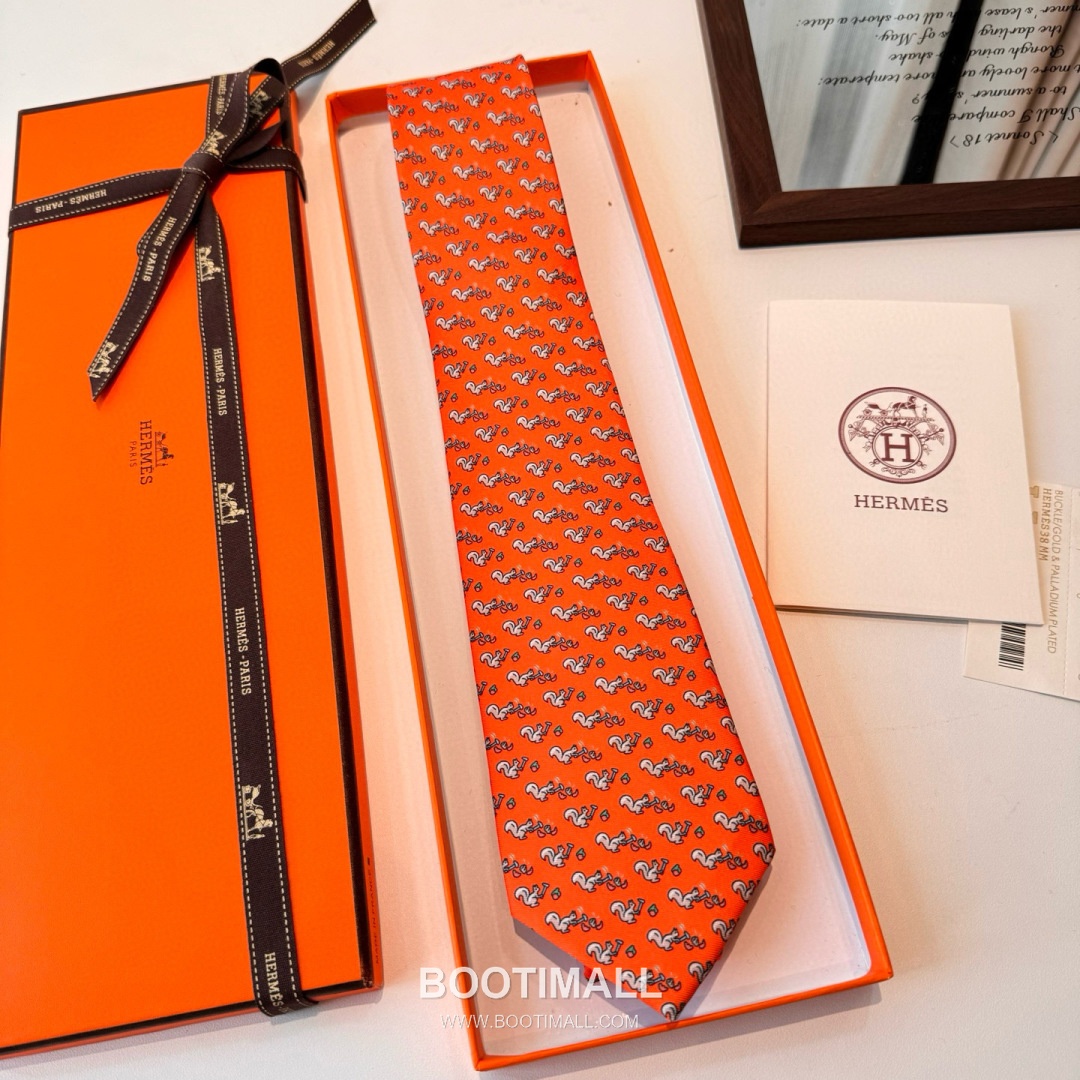 Hermes Handmade Twill Tie Silk Multicolor 에르메스 핸드메이드 트윌 넥타이 실크 멀티컬러 7cm 2