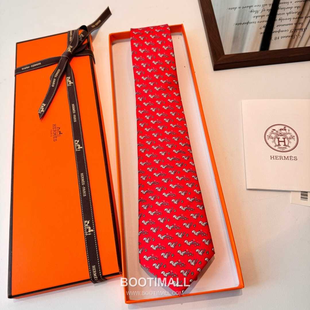 Hermes Handmade Twill Tie Silk Multicolor 에르메스 핸드메이드 트윌 넥타이 실크 멀티컬러 7cm 2