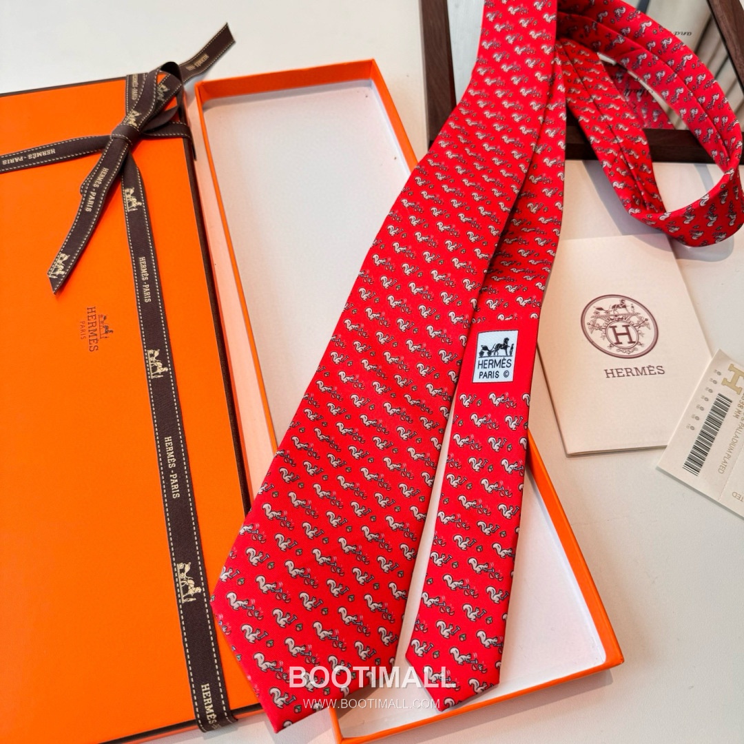 Hermes Handmade Twill Tie Silk Multicolor 에르메스 핸드메이드 트윌 넥타이 실크 멀티컬러 7cm 4