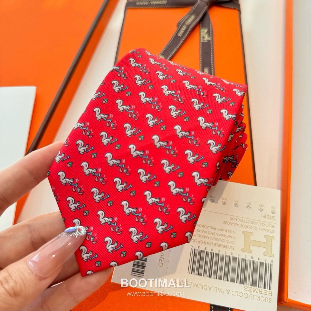 Hermes Handmade Twill Tie Silk Multicolor 에르메스 핸드메이드 트윌 넥타이 실크 멀티컬러 7cm 7