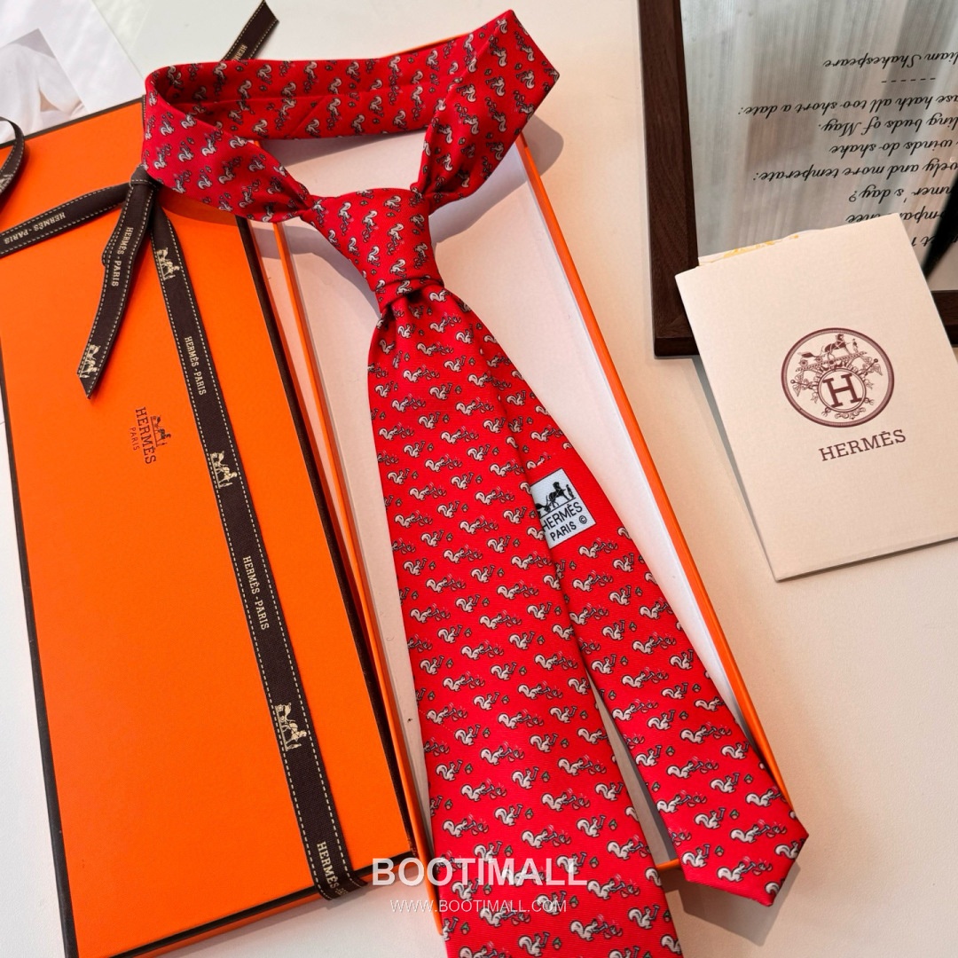 Hermes Handmade Twill Tie Silk Multicolor 에르메스 핸드메이드 트윌 넥타이 실크 멀티컬러 7cm 9