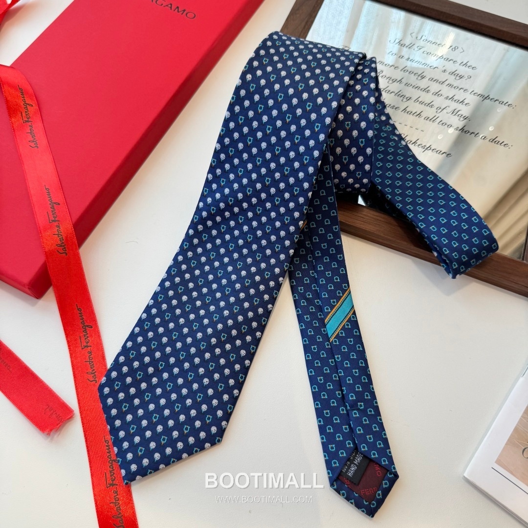 Ferragamo Tie Collection 100% Silk Twill Black 페라가모 타이 컬렉션 실크 트윌 100% 블랙 4