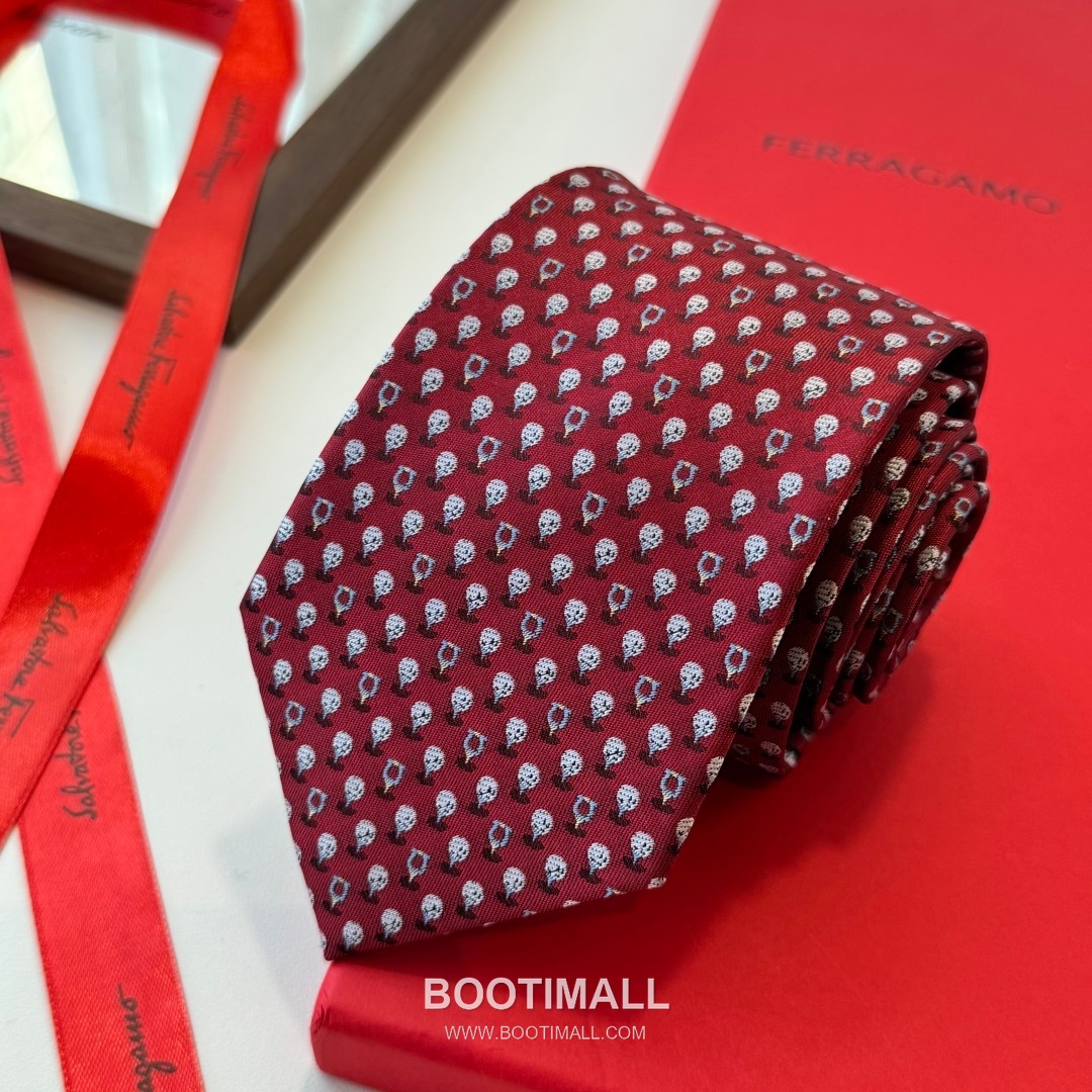 Ferragamo Tie Collection 100% Silk Twill Black 페라가모 타이 컬렉션 실크 트윌 100% 블랙 6