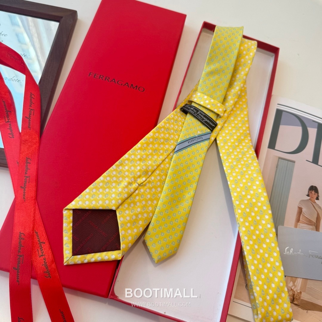 Ferragamo Tie Collection 100% Silk Twill Black 페라가모 타이 컬렉션 실크 트윌 100% 블랙 3