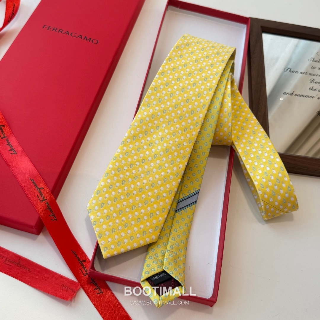 Ferragamo Tie Collection 100% Silk Twill Black 페라가모 타이 컬렉션 실크 트윌 100% 블랙 5