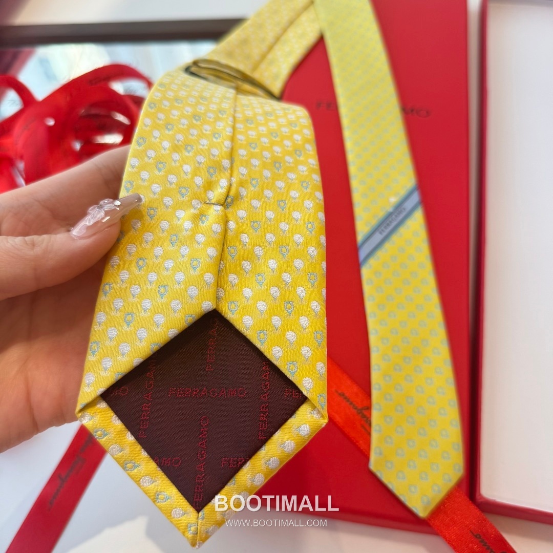 Ferragamo Tie Collection 100% Silk Twill Black 페라가모 타이 컬렉션 실크 트윌 100% 블랙 6