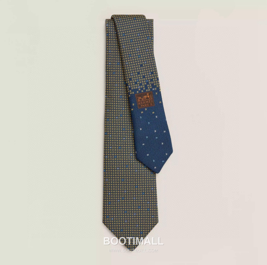 Hermes Philippe Mouquet Tie Silk Black 에르메스 필리프 무케 넥타이 실크 블랙 7cm 1
