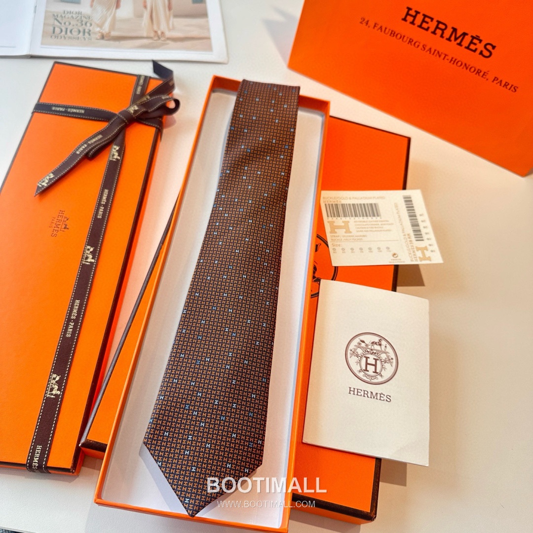 Hermes Philippe Mouquet Tie Silk Black 에르메스 필리프 무케 넥타이 실크 블랙 7cm 2