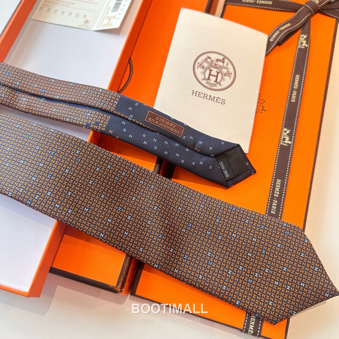Hermes Philippe Mouquet Tie Silk Black 에르메스 필리프 무케 넥타이 실크 블랙 7cm 6