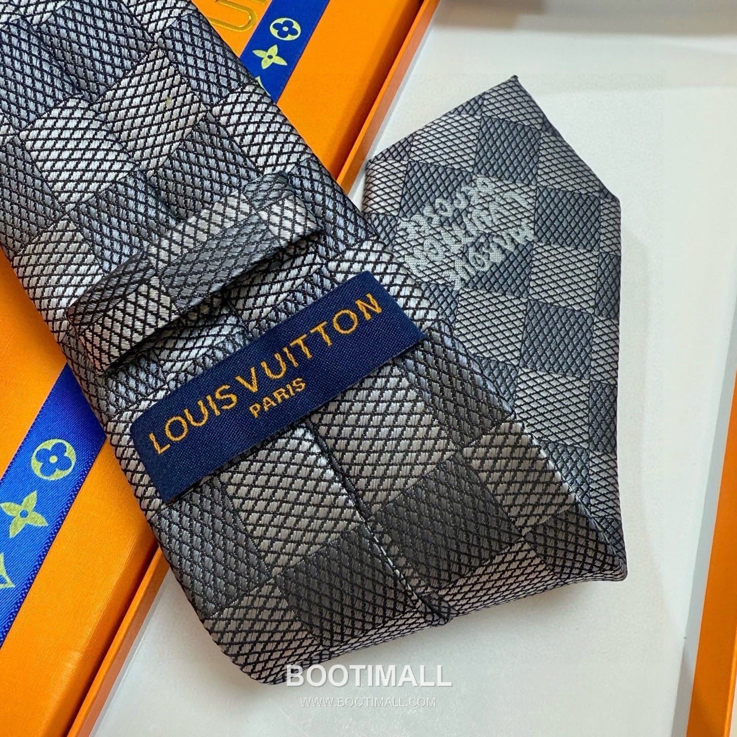 Louis Vuitton Damier Jacquard Tie Silk Black 루이비통 다미에 자카드 넥타이 실크 블랙 6