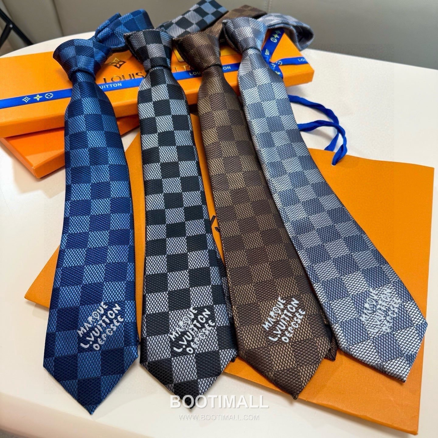 Louis Vuitton Damier Jacquard Tie Silk Black 루이비통 다미에 자카드 넥타이 실크 블랙 10