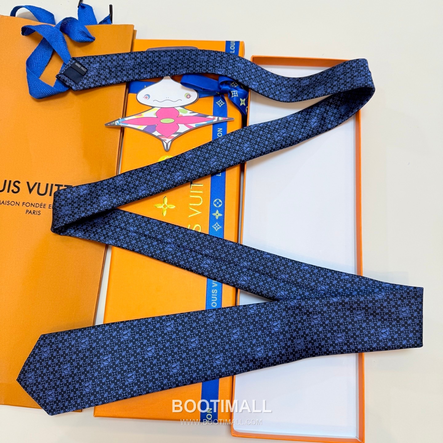 Louis Vuitton Monogram Flower Tie Silk Jacquard Elegant Base Tone 루이비통 모노그램 플라워 넥타이 실크 자카드 우아한 베이스 톤 8
