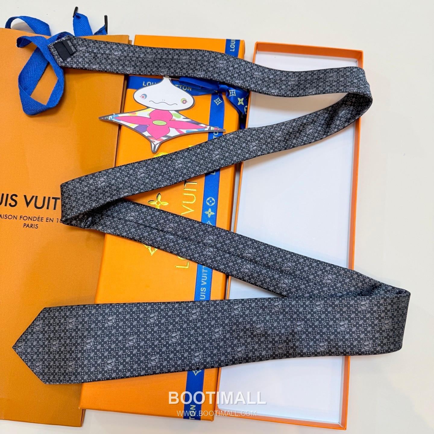 Louis Vuitton Monogram Flower Tie Silk Jacquard Elegant Base Tone 루이비통 모노그램 플라워 넥타이 실크 자카드 우아한 베이스 톤 8