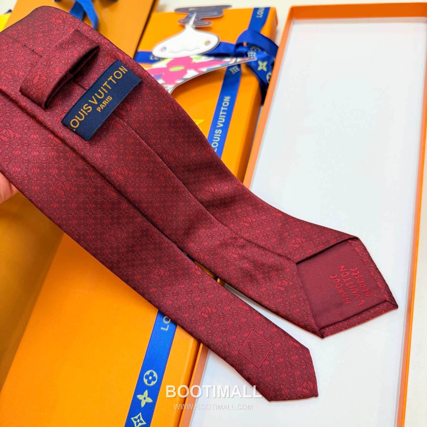 Louis Vuitton Monogram Flower Tie Silk Jacquard Elegant Base Tone 루이비통 모노그램 플라워 넥타이 실크 자카드 우아한 베이스 톤 7