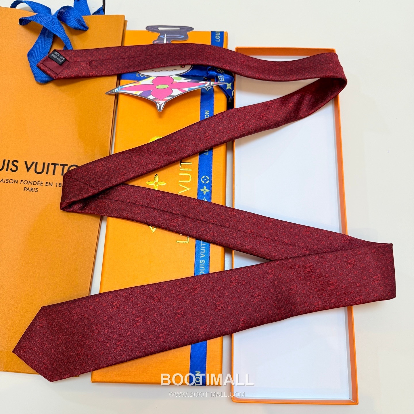 Louis Vuitton Monogram Flower Tie Silk Jacquard Elegant Base Tone 루이비통 모노그램 플라워 넥타이 실크 자카드 우아한 베이스 톤 8