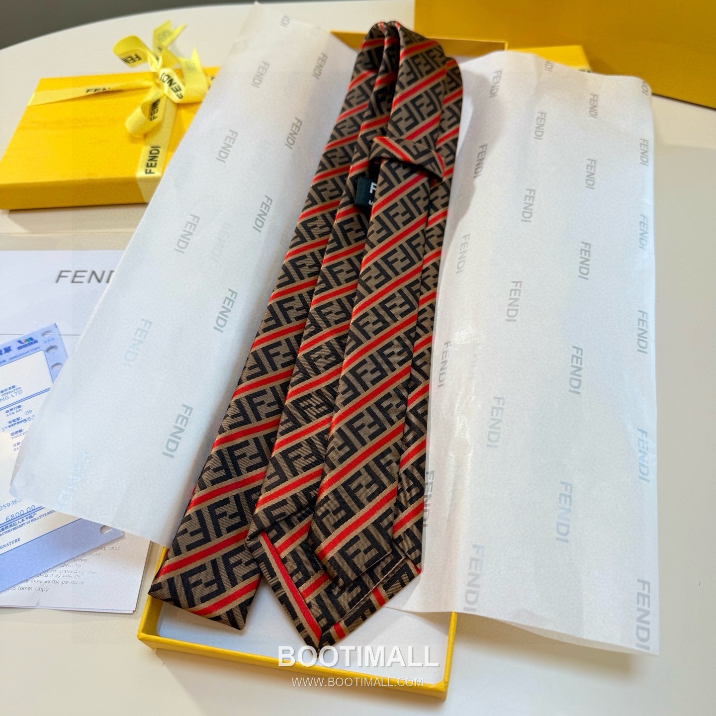 Fendi FF Jacquard Tie Silk Black 펜디 FF 자카드 넥타이 실크 블랙 4