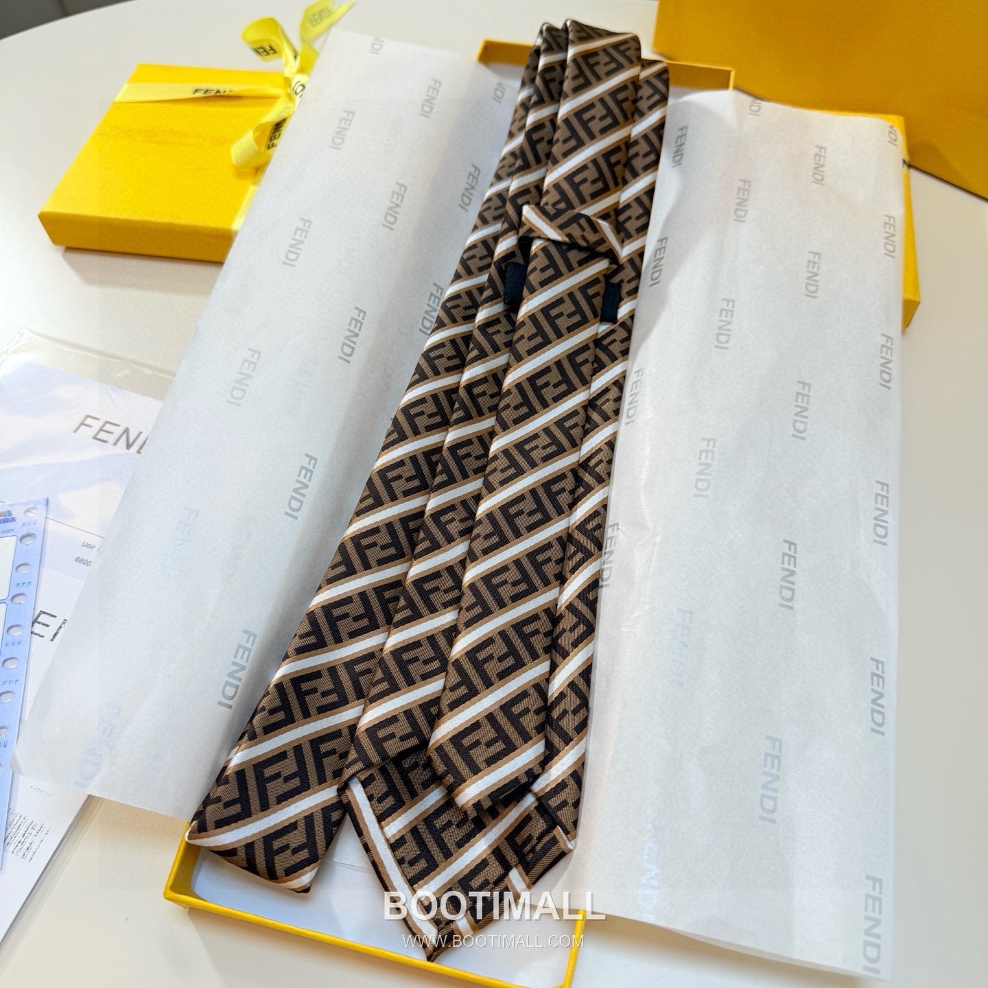 Fendi FF Jacquard Tie Silk Black 펜디 FF 자카드 넥타이 실크 블랙 4