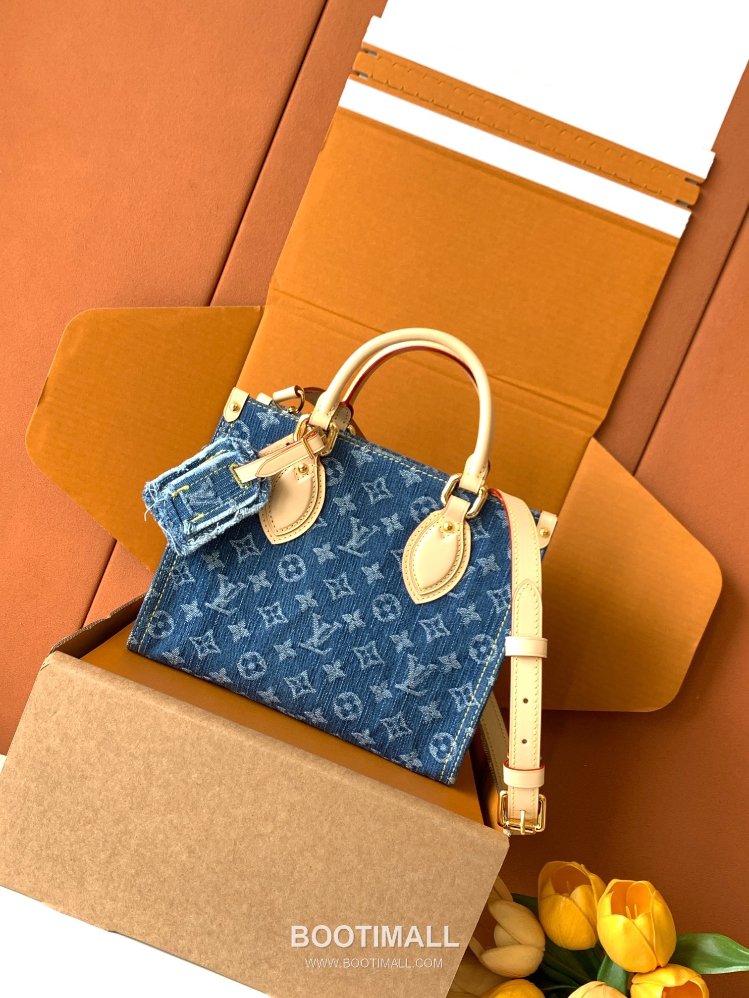 Louis Vuitton Onthego Mini High Elastic Denim Blue Tote Bag 루이비통 온더고 미니 고탄력 데님 블루 토트백 25cm 1