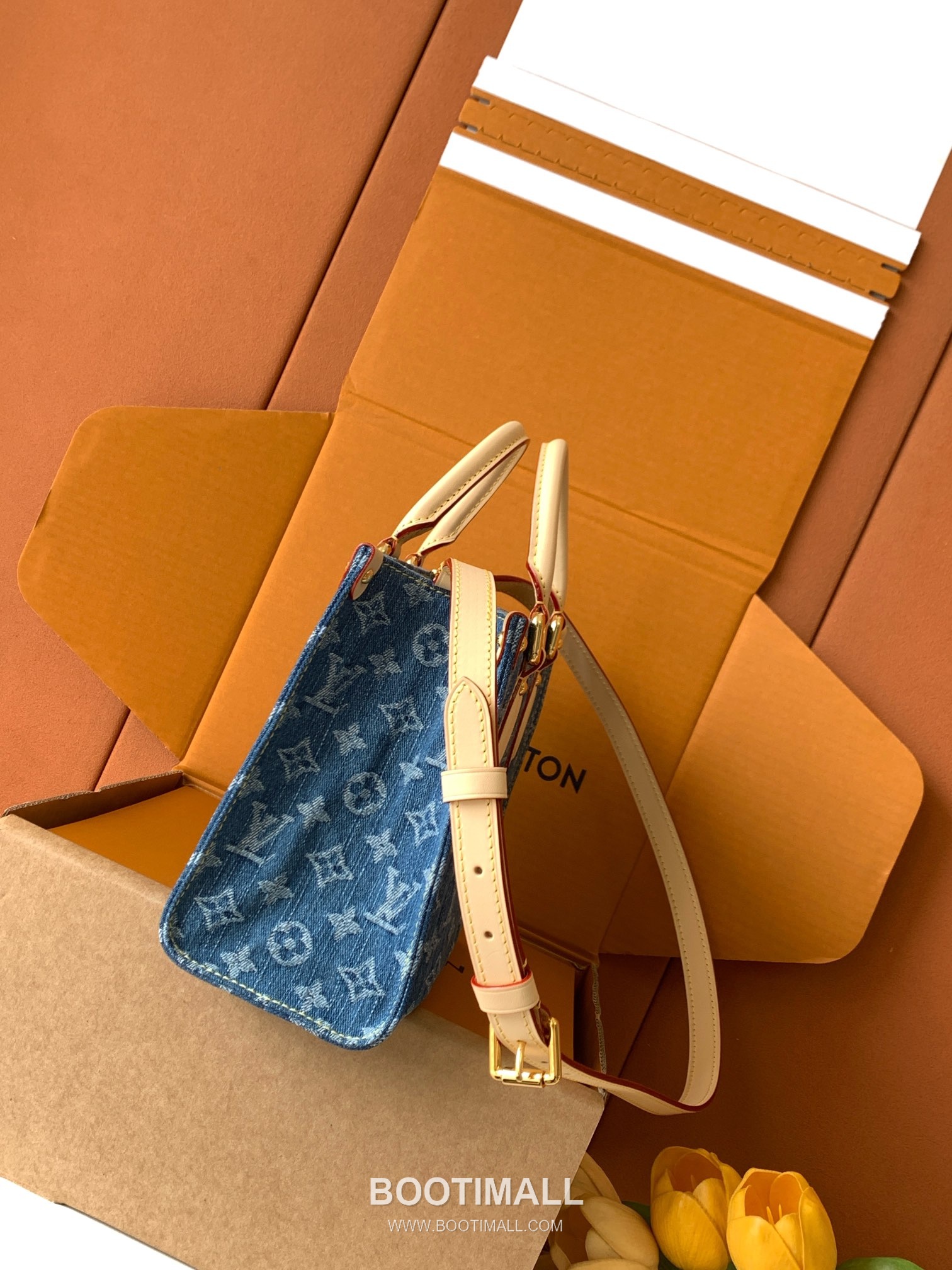 Louis Vuitton Onthego Mini High Elastic Denim Blue Tote Bag 루이비통 온더고 미니 고탄력 데님 블루 토트백 25cm 2