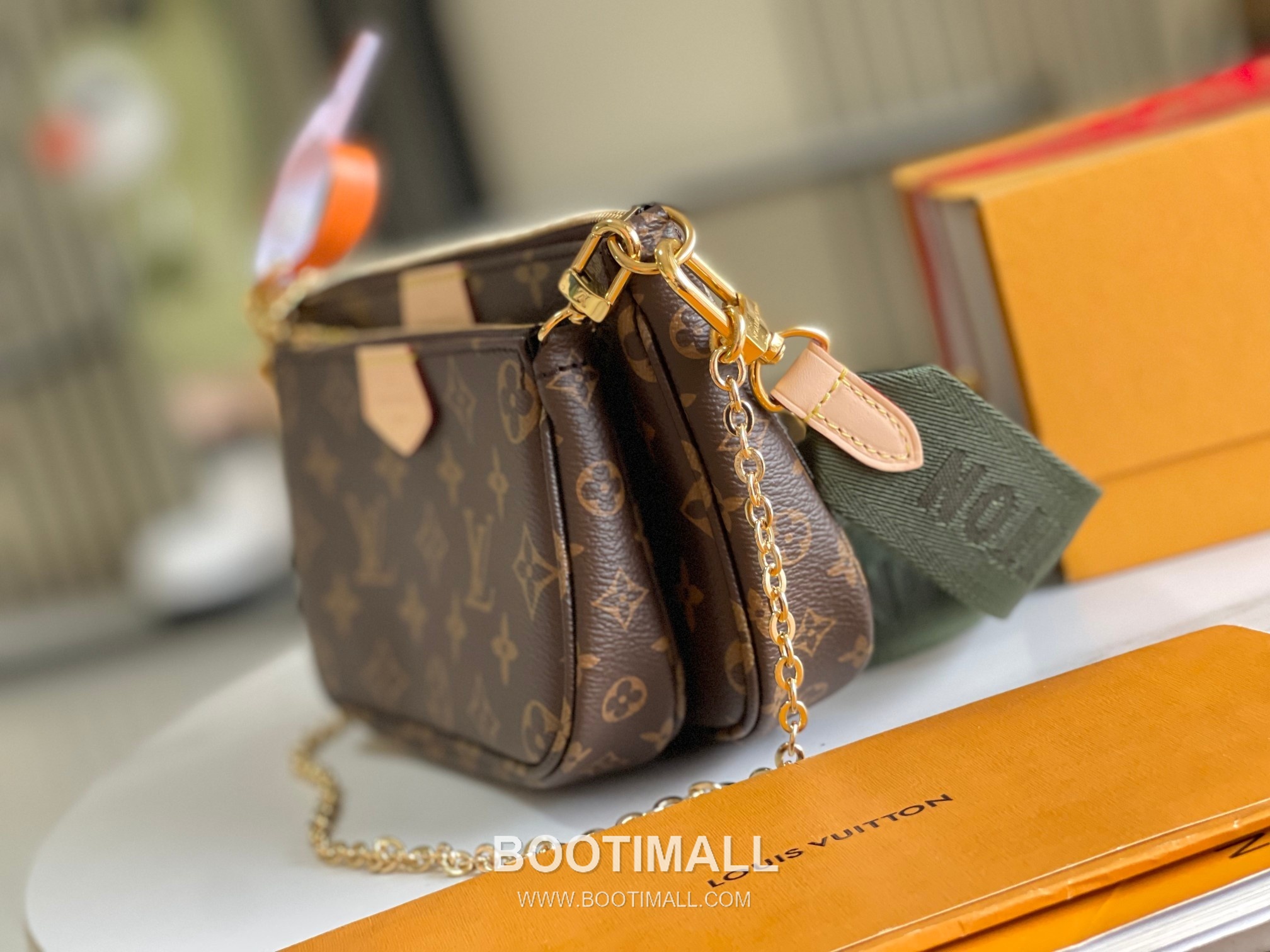 Louis Vuitton Monogram Green Bag Italian Grade A Leather Brown 루이비통 모노그램 그린 백 이탈리아 A급 가죽 브라운 24x16x6CM 24cm 3