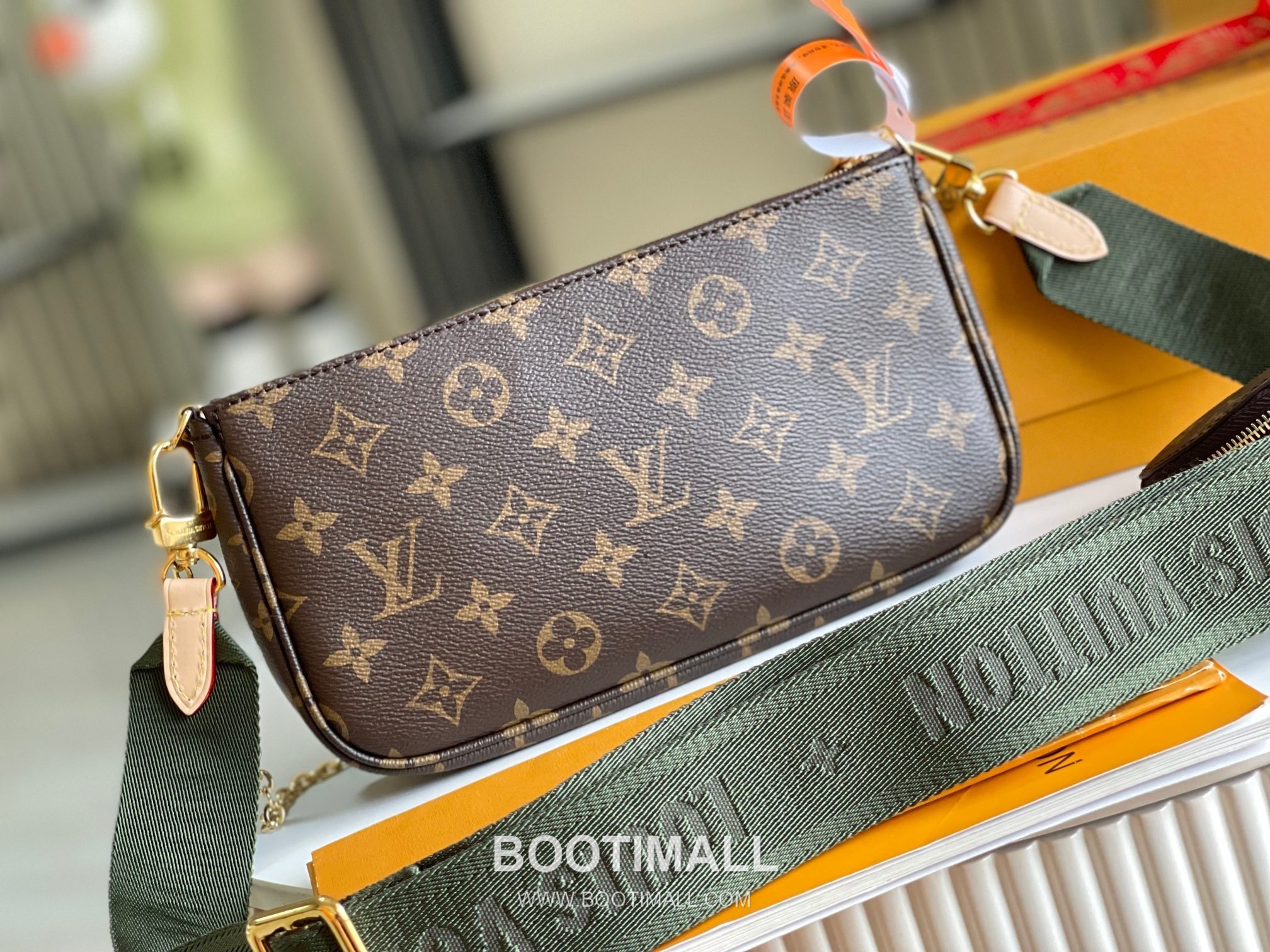 Louis Vuitton Monogram Green Bag Italian Grade A Leather Brown 루이비통 모노그램 그린 백 이탈리아 A급 가죽 브라운 24x16x6CM 24cm 4