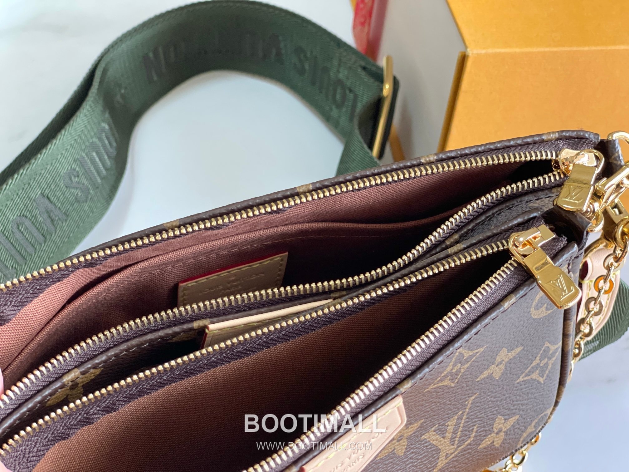Louis Vuitton Monogram Green Bag Italian Grade A Leather Brown 루이비통 모노그램 그린 백 이탈리아 A급 가죽 브라운 24x16x6CM 24cm 9