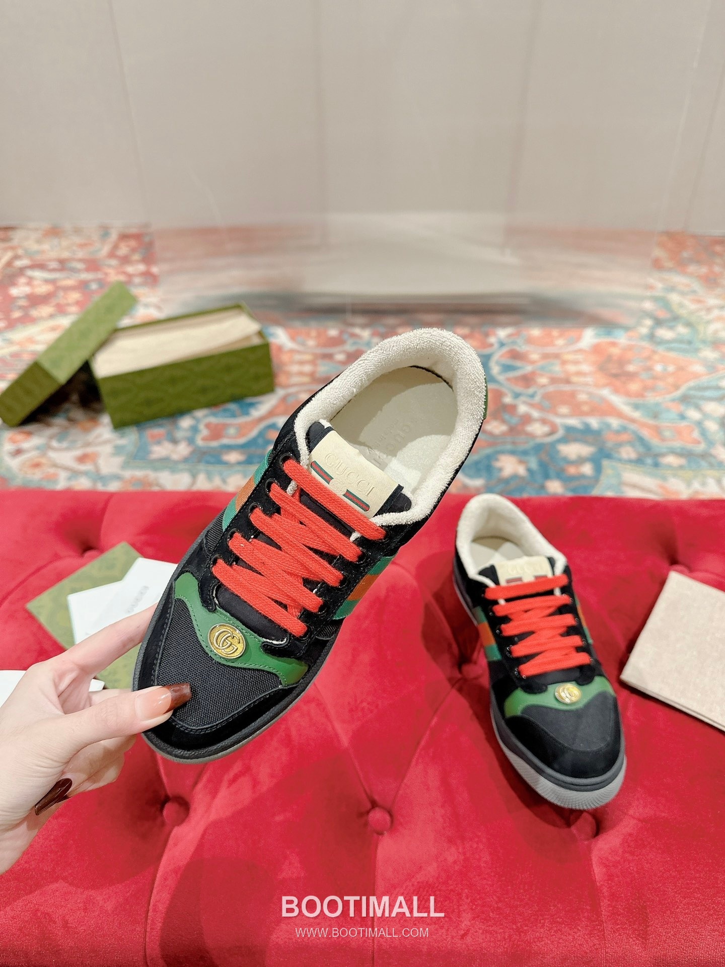 Gucci GG Vintage Sneakers Calfskin leather, Swarovski crystals, TPU sole Beige Shoes 구찌 GG 빈티지 스니커즈 송아지가죽, 스와로브스키 크리스탈, TPU 밑창 베이지 신발 Women 35-40, Men 39-44 (Custom: Women 40, Men 45) 3