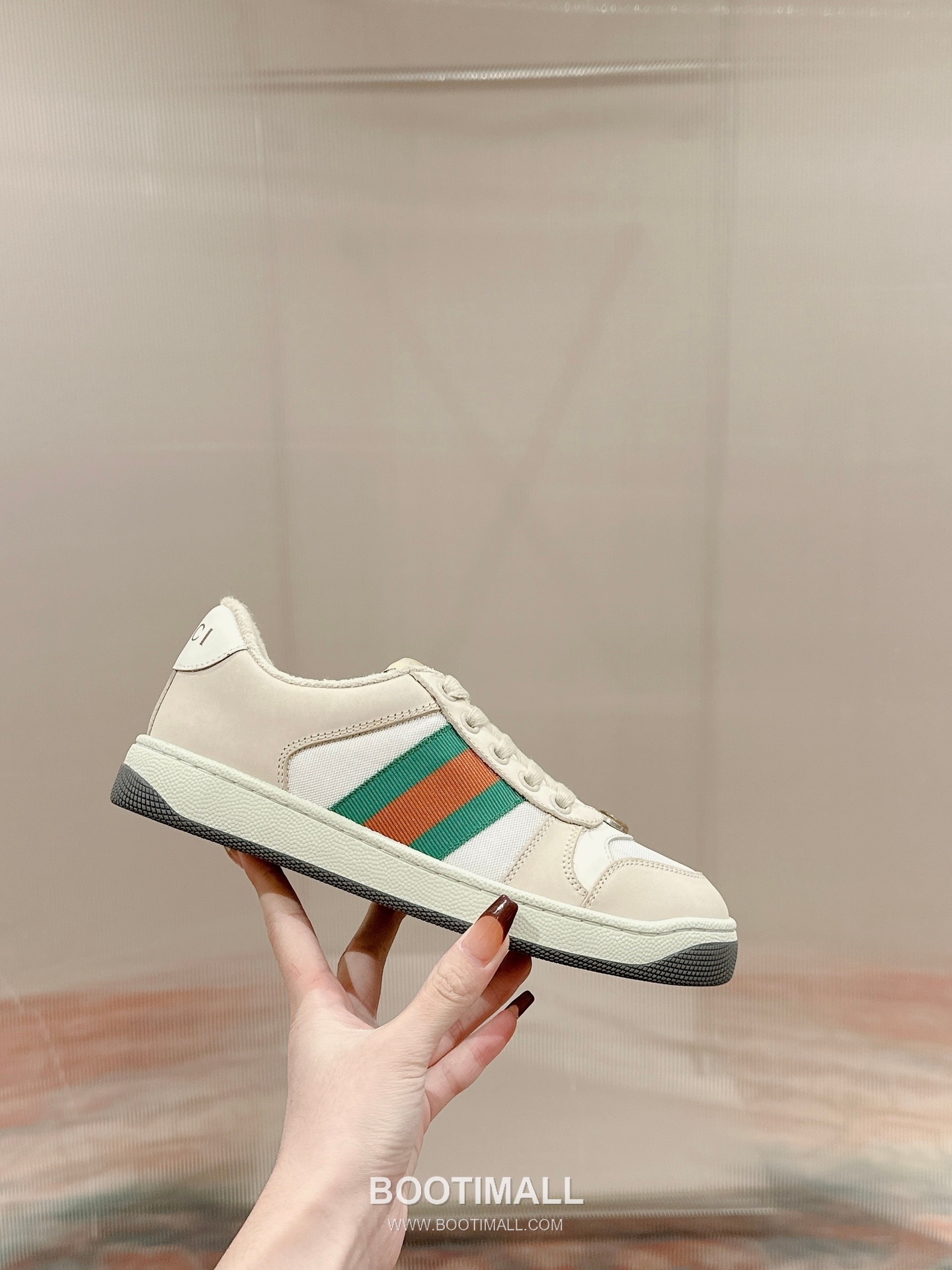 Gucci GG Vintage Sneakers Calfskin leather, Swarovski crystals, TPU sole Beige Shoes 구찌 GG 빈티지 스니커즈 송아지가죽, 스와로브스키 크리스탈, TPU 밑창 베이지 신발 5