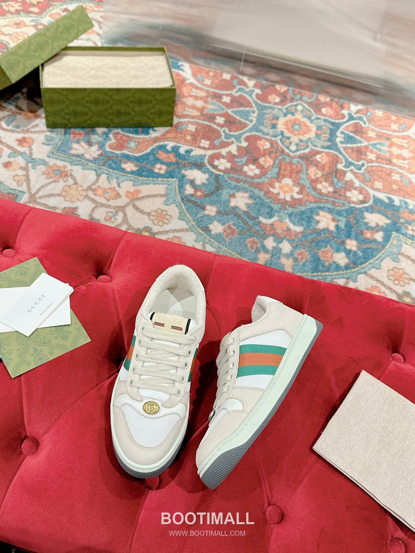 Gucci GG Vintage Sneakers Calfskin leather, Swarovski crystals, TPU sole Beige Shoes 구찌 GG 빈티지 스니커즈 송아지가죽, 스와로브스키 크리스탈, TPU 밑창 베이지 신발 7