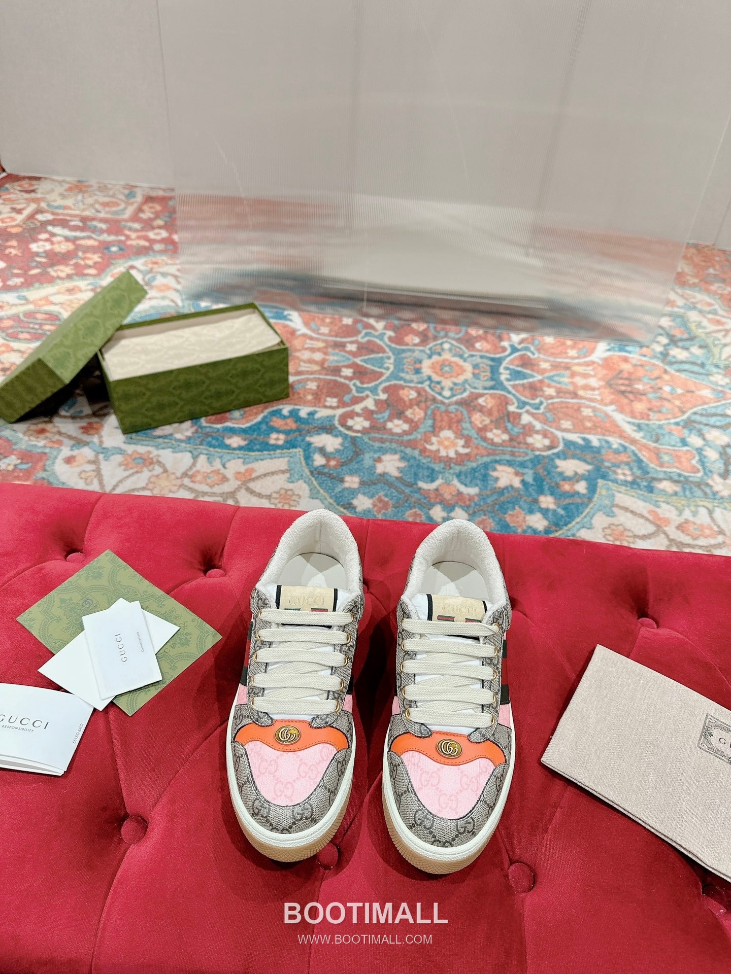 Gucci GG Vintage Sneakers Calfskin leather, Swarovski crystals, TPU sole Beige Shoes 구찌 GG 빈티지 스니커즈 송아지가죽, 스와로브스키 크리스탈, TPU 밑창 베이지 신발 1