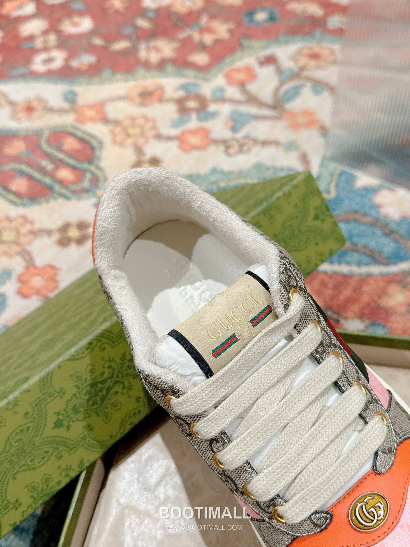 Gucci GG Vintage Sneakers Calfskin leather, Swarovski crystals, TPU sole Beige Shoes 구찌 GG 빈티지 스니커즈 송아지가죽, 스와로브스키 크리스탈, TPU 밑창 베이지 신발 6