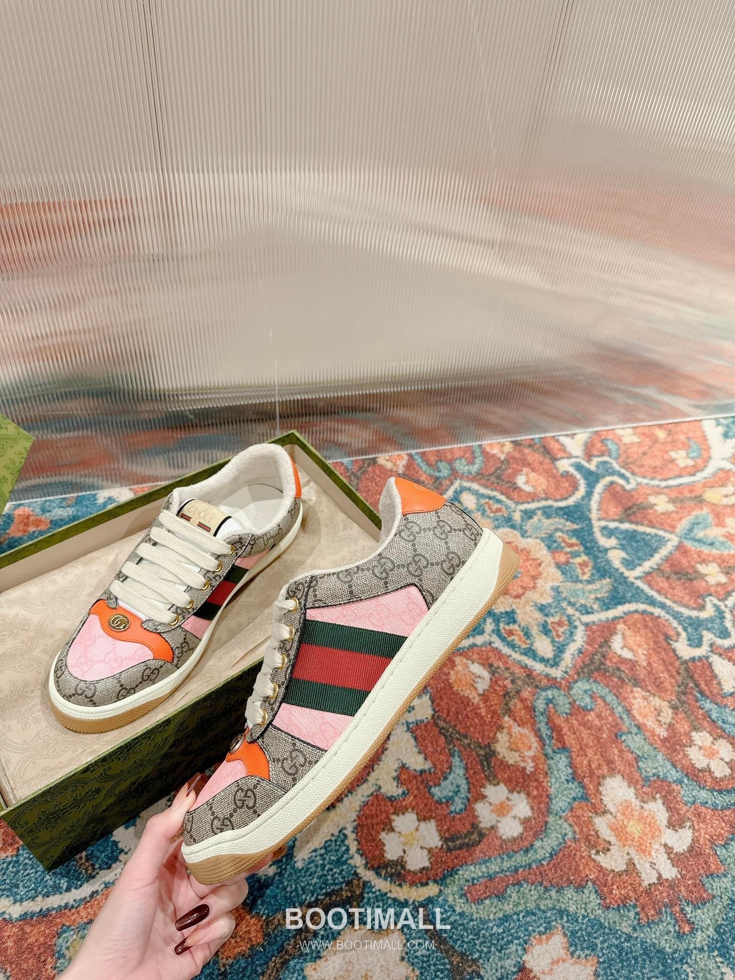 Gucci GG Vintage Sneakers Calfskin leather, Swarovski crystals, TPU sole Beige Shoes 구찌 GG 빈티지 스니커즈 송아지가죽, 스와로브스키 크리스탈, TPU 밑창 베이지 신발 7