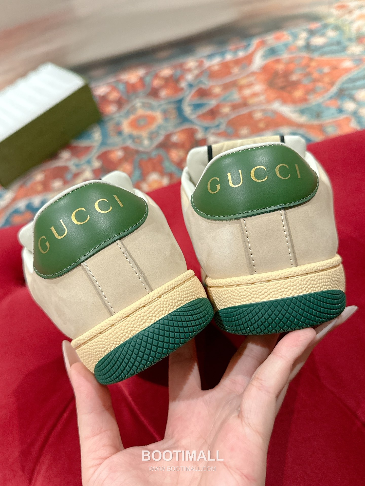 Gucci GG Vintage Sneaker Leather, Swarovski Crystal, TPU Sole Beige Shoes 구찌 GG 빈티지 스니커즈 가죽, 스와로브스키 크리스탈, TPU 밑창 베이지 신발 Women 35-40 9