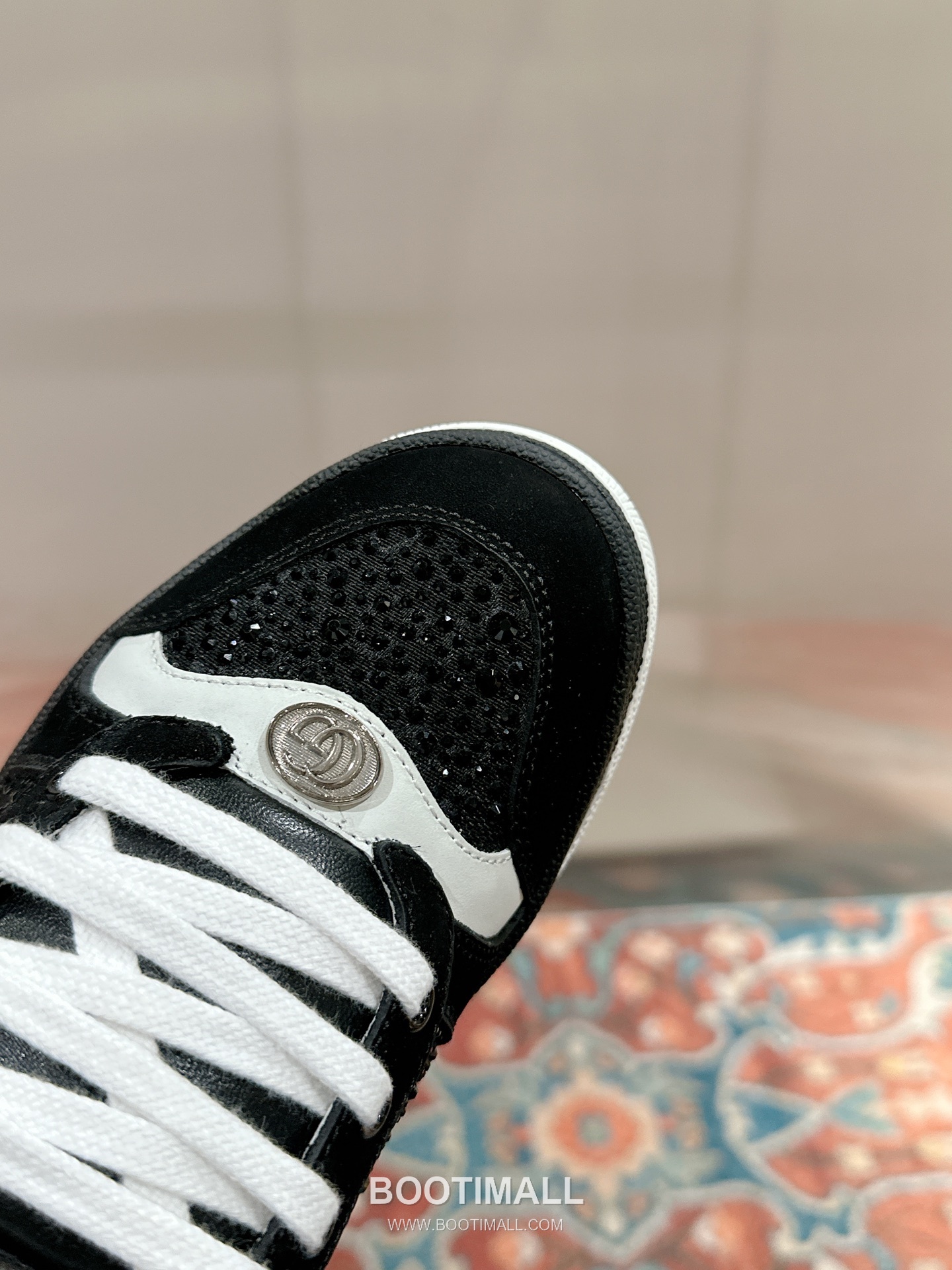 Gucci GG Vintage Sneaker Leather, Swarovski Crystal, TPU Sole Beige Shoes 구찌 GG 빈티지 스니커즈 가죽, 스와로브스키 크리스탈, TPU 밑창 베이지 신발 6