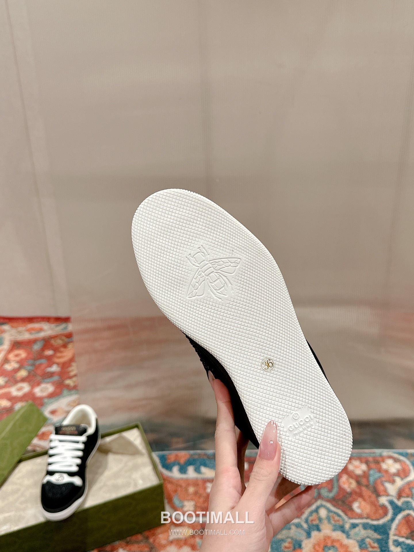 Gucci GG Vintage Sneaker Leather, Swarovski Crystal, TPU Sole Beige Shoes 구찌 GG 빈티지 스니커즈 가죽, 스와로브스키 크리스탈, TPU 밑창 베이지 신발 8