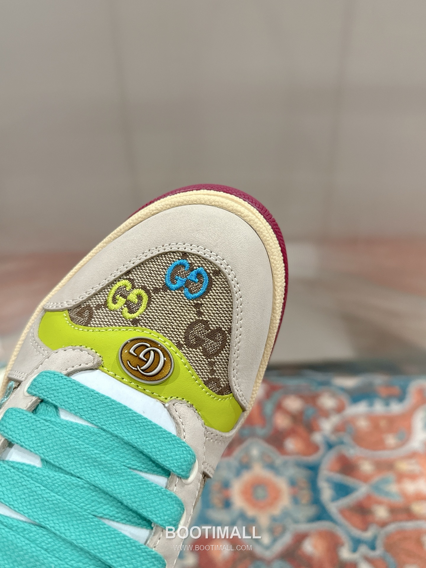 Gucci GG Vintage Sneaker Leather, Swarovski Crystal, TPU Sole Beige Shoes 구찌 GG 빈티지 스니커즈 가죽, 스와로브스키 크리스탈, TPU 밑창 베이지 신발 4