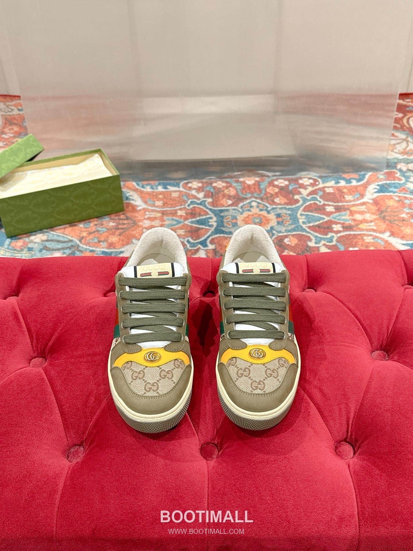 Gucci GG Vintage Sneakers Calfskin leather, Swarovski crystals, TPU sole Beige Shoes 구찌 GG 빈티지 스니커즈 송아지가죽, 스와로브스키 크리스탈, TPU 밑창 베이지 신발 1