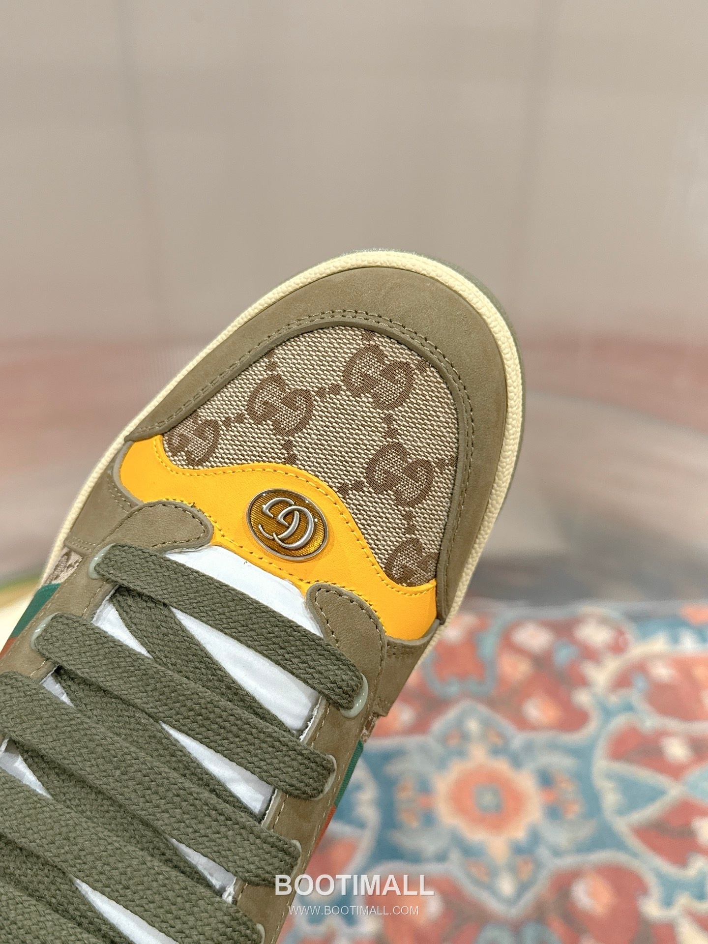 Gucci GG Vintage Sneakers Calfskin leather, Swarovski crystals, TPU sole Beige Shoes 구찌 GG 빈티지 스니커즈 송아지가죽, 스와로브스키 크리스탈, TPU 밑창 베이지 신발 4