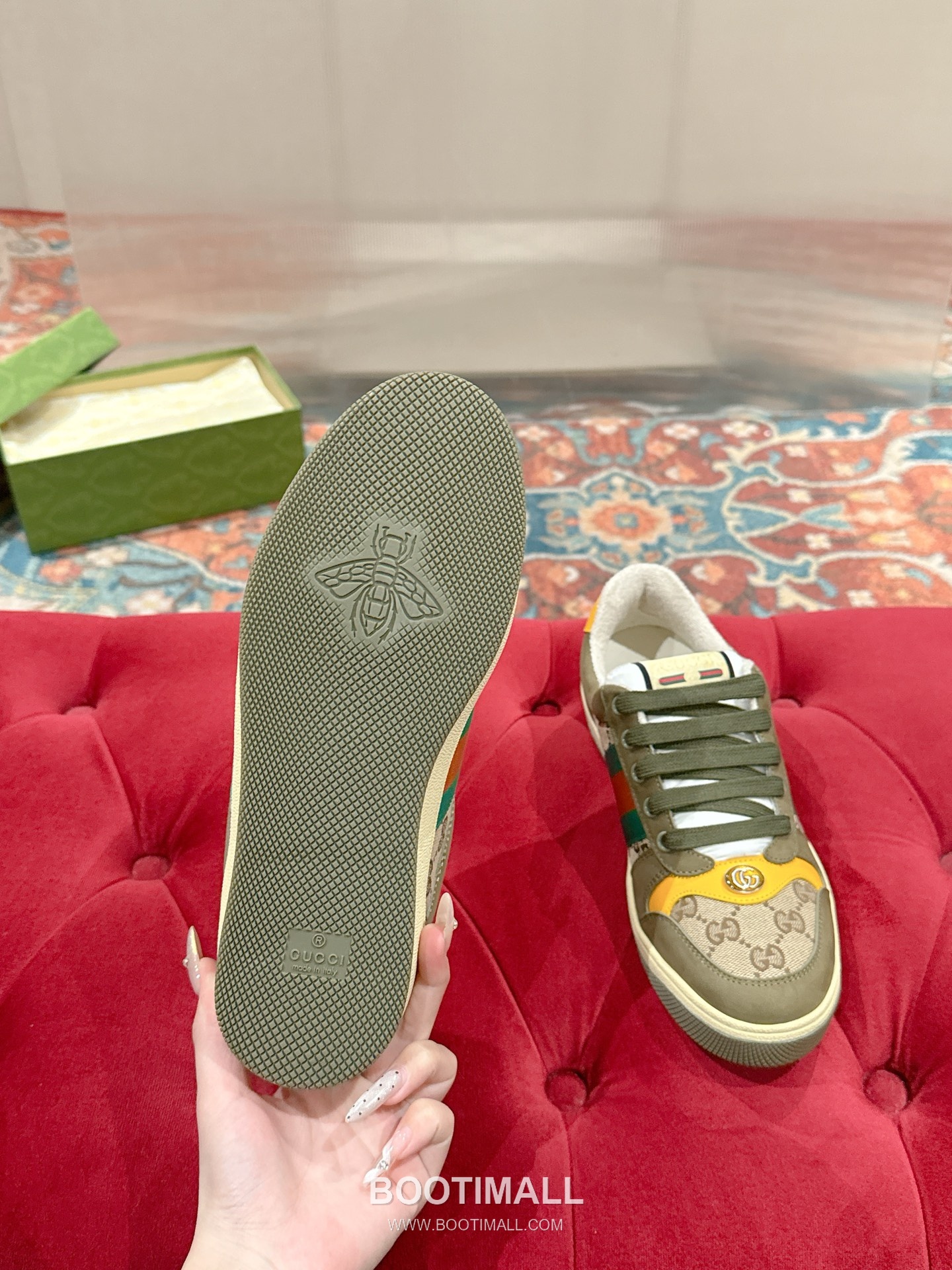 Gucci GG Vintage Sneakers Calfskin leather, Swarovski crystals, TPU sole Beige Shoes 구찌 GG 빈티지 스니커즈 송아지가죽, 스와로브스키 크리스탈, TPU 밑창 베이지 신발 9