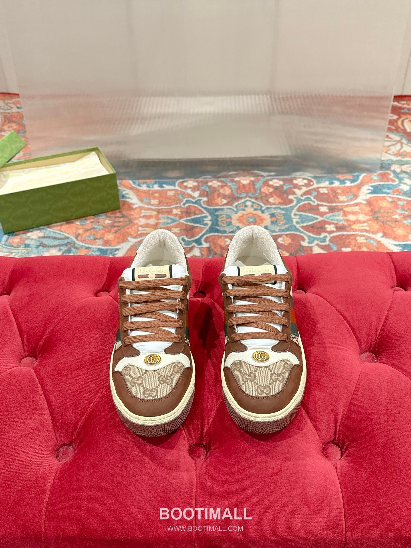 Gucci GG Vintage Sneakers Calfskin leather, Swarovski crystals, TPU sole Beige Shoes 구찌 GG 빈티지 스니커즈 송아지가죽, 스와로브스키 크리스탈, TPU 밑창 베이지 신발 1