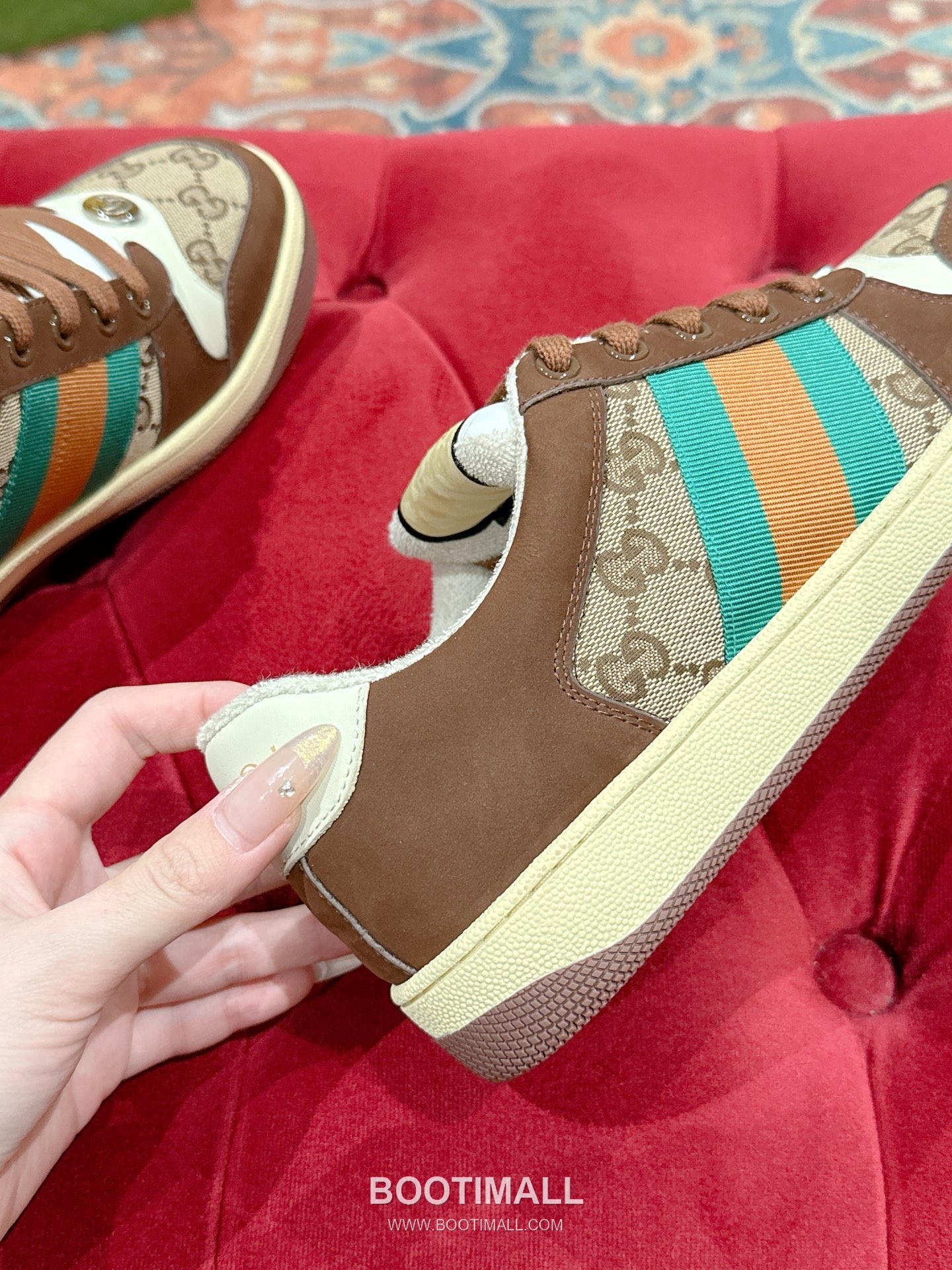 Gucci GG Vintage Sneakers Calfskin leather, Swarovski crystals, TPU sole Beige Shoes 구찌 GG 빈티지 스니커즈 송아지가죽, 스와로브스키 크리스탈, TPU 밑창 베이지 신발 9