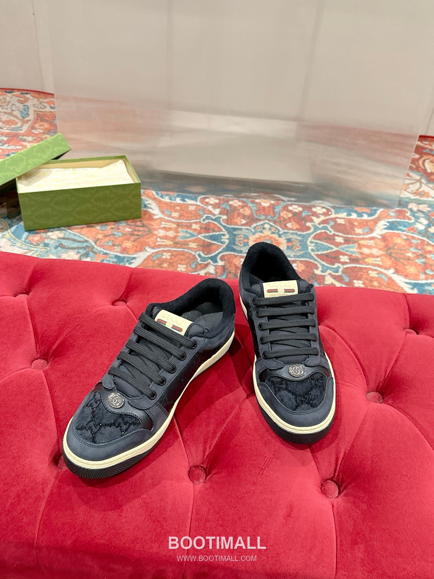 Gucci GG Vintage Sneaker Leather, Swarovski Crystal, TPU Sole Beige Shoes 구찌 GG 빈티지 스니커즈 가죽, 스와로브스키 크리스탈, TPU 밑창 베이지 신발 5