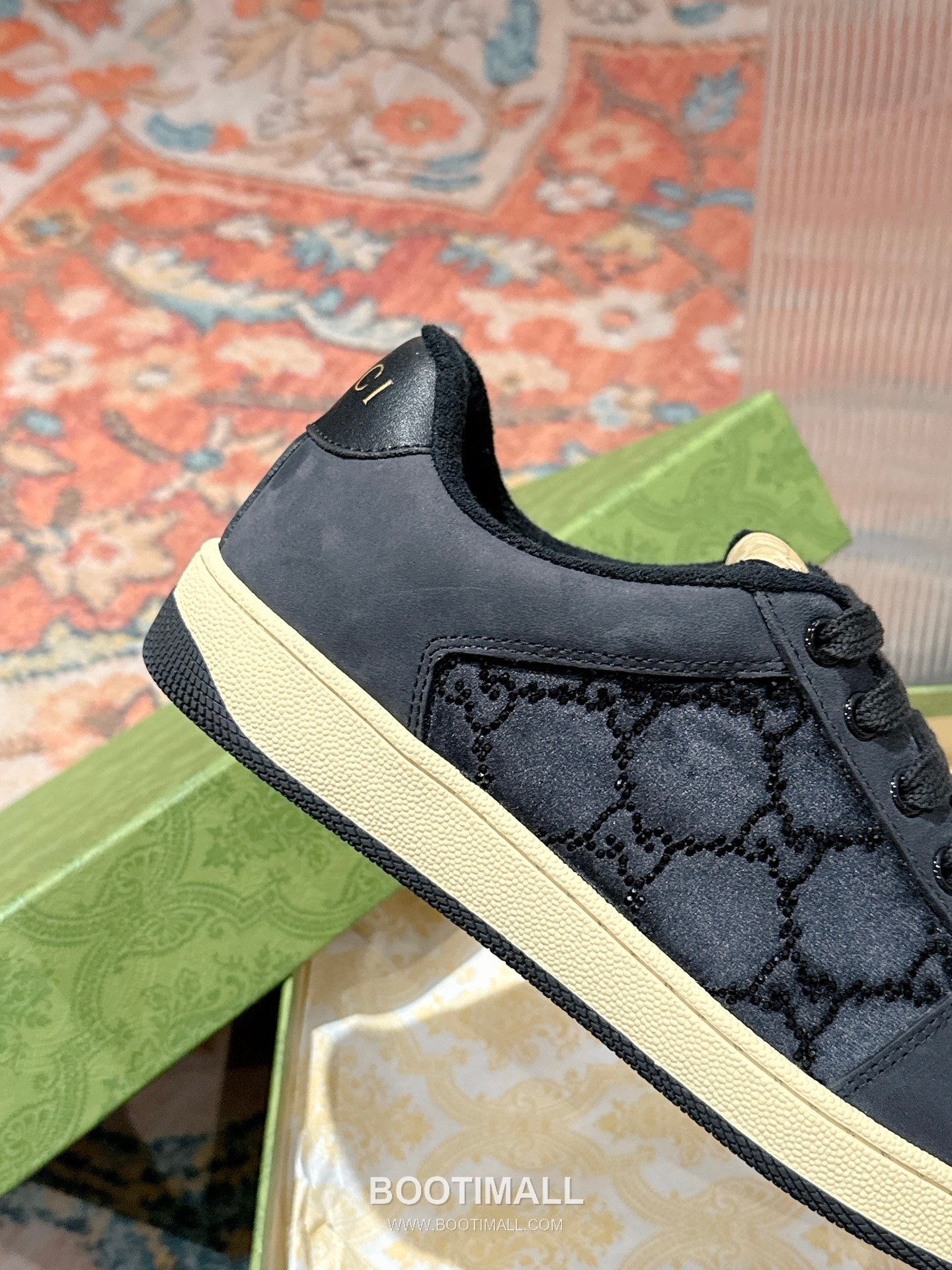 Gucci GG Vintage Sneaker Leather, Swarovski Crystal, TPU Sole Beige Shoes 구찌 GG 빈티지 스니커즈 가죽, 스와로브스키 크리스탈, TPU 밑창 베이지 신발 6