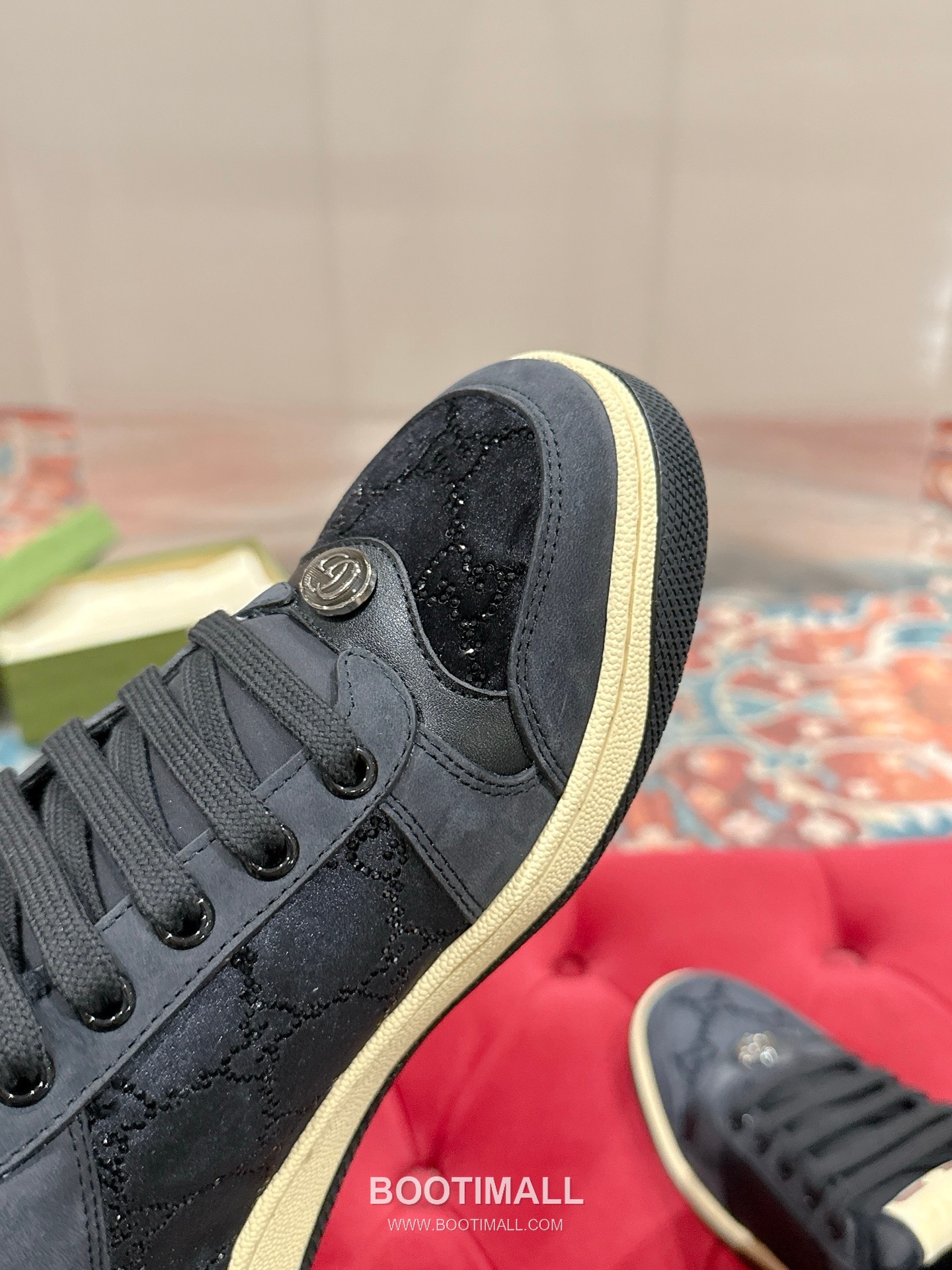 Gucci GG Vintage Sneaker Leather, Swarovski Crystal, TPU Sole Beige Shoes 구찌 GG 빈티지 스니커즈 가죽, 스와로브스키 크리스탈, TPU 밑창 베이지 신발 9