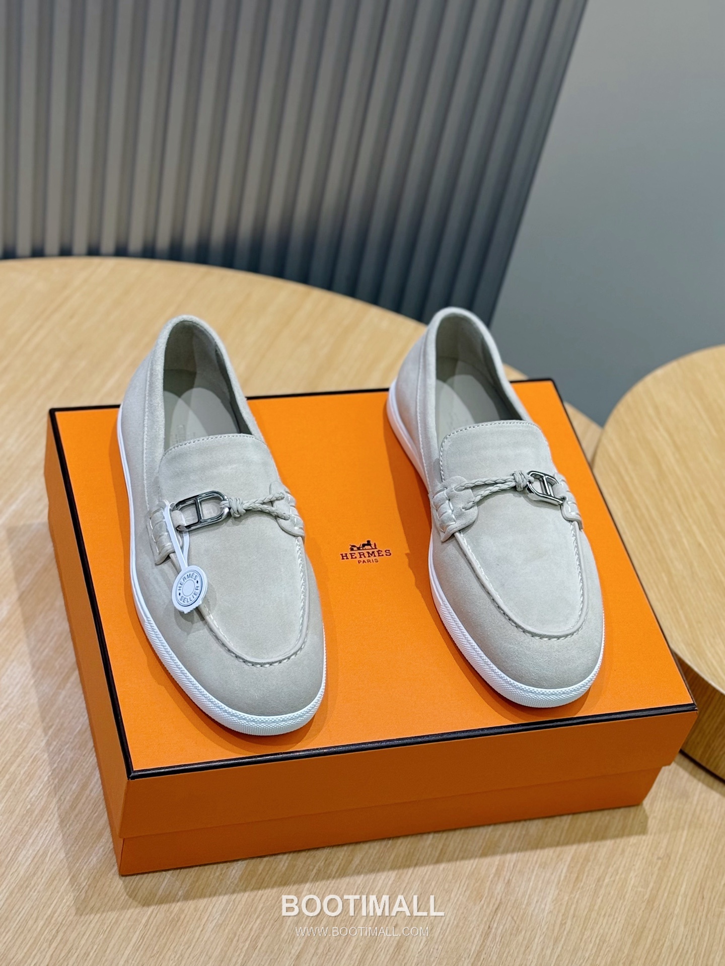 Hermes Like Loafer Calfskin Leather, Canvas Brown 에르메스 라이크 로퍼 송아지가죽, 캔버스 브라운 1